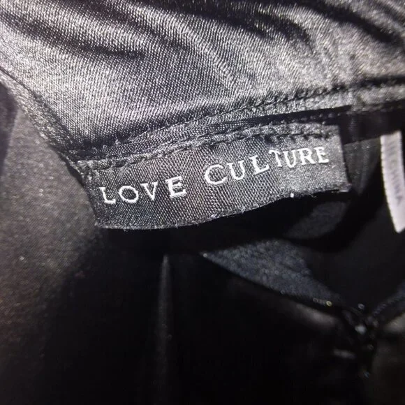 BLACK SATIN PENCIL MINI SKIRT W/PLEATED WAIST | SIZE S - Picture 5 of 6